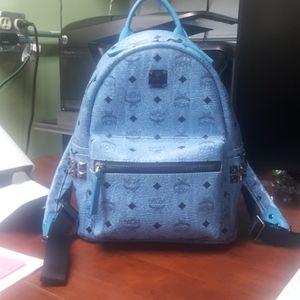 MCM Denim Blue Stark Backpack